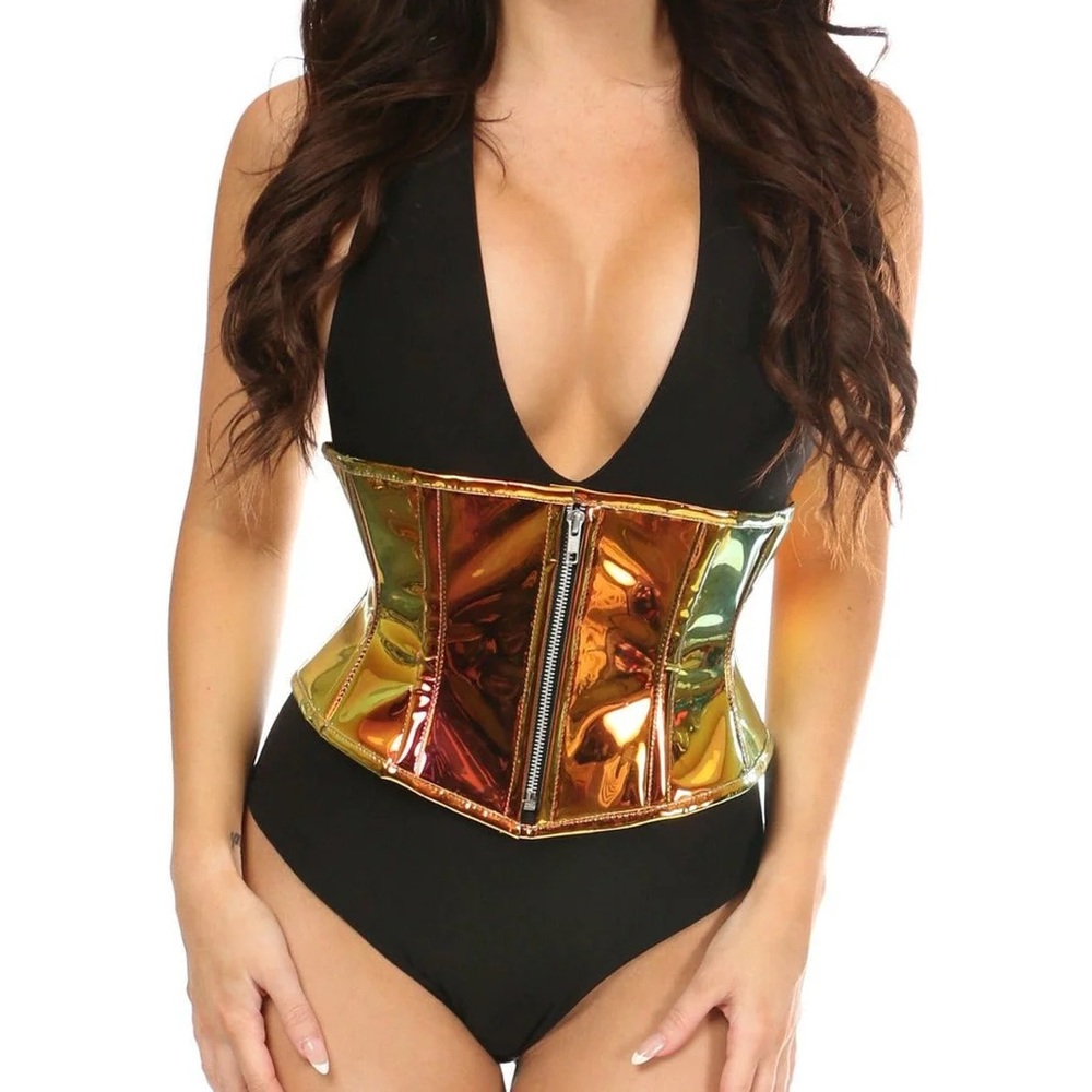 Daisy Corsets Top Drawer Sunset Holo Steel Boned Mini
Cincher